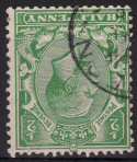 1924-26 King George V SG418 Â½d green inverted used (m110)