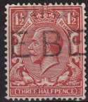 1924-26 King George V SG420 1Â½d brown Used (m117)
