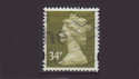 Y1691 34p yellow-olive 2 bands used (Y1691)